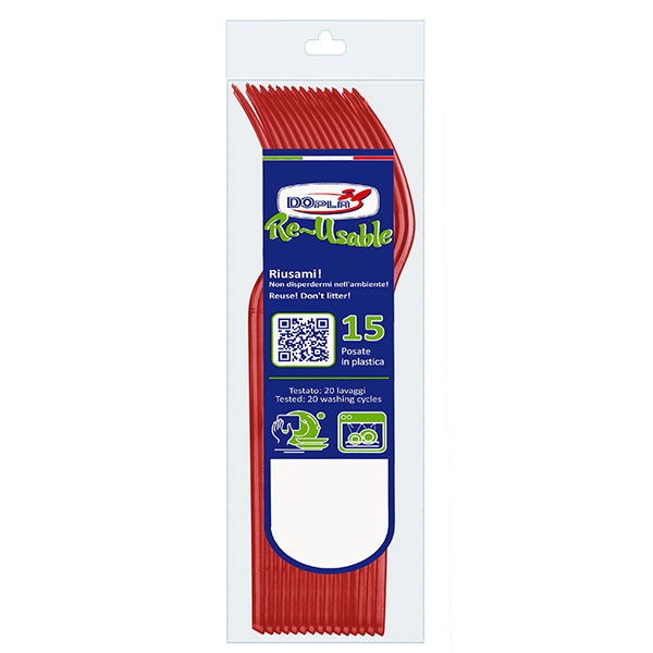 FOURCHETTES Réutilisable X15 - Rouge - DOPLA